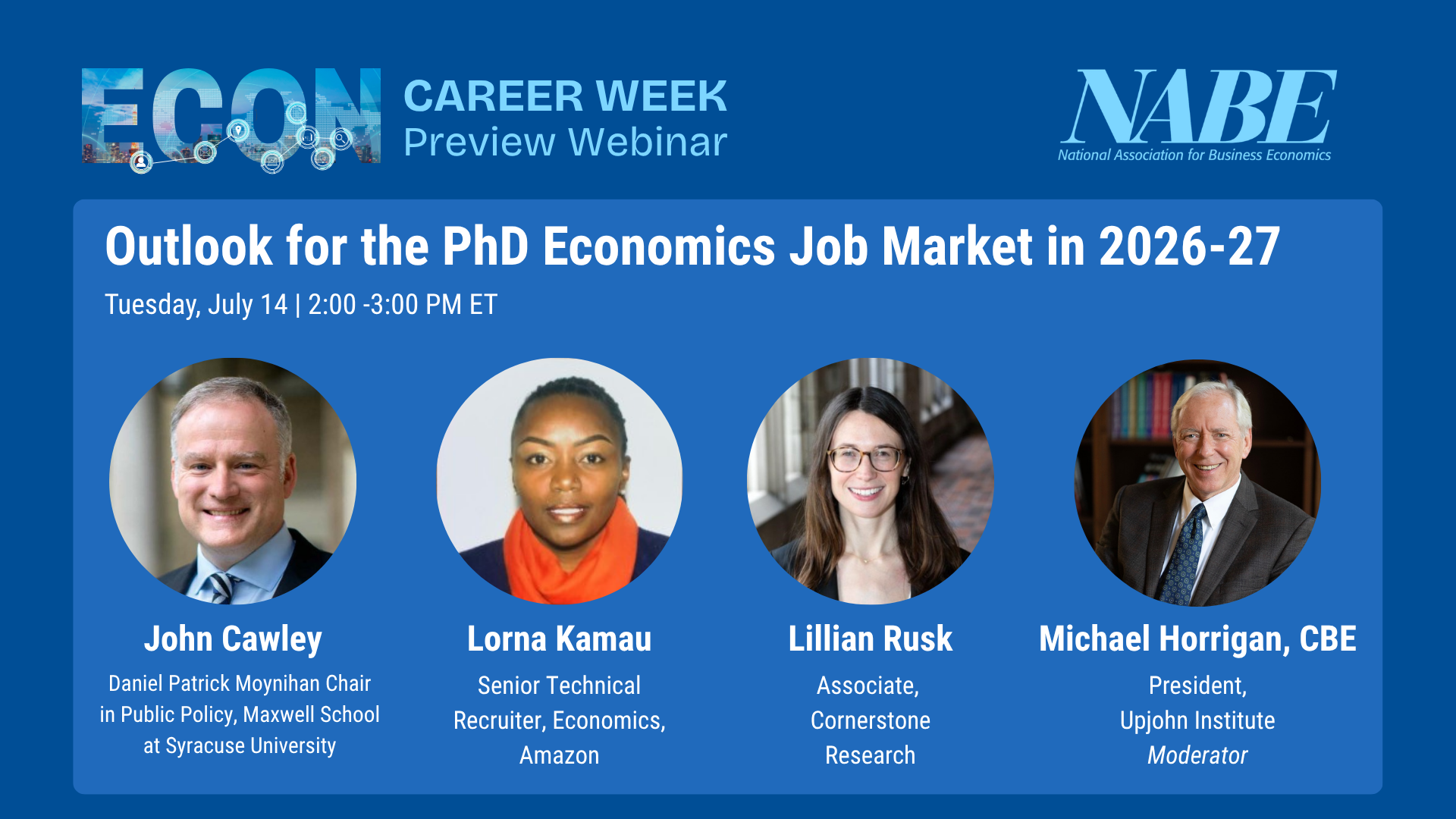 Outlook for the PhD Economics Job Market in 2026-27 preview webinar