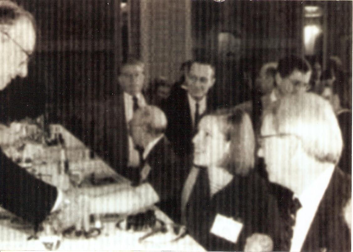 Alan Greenspan and Dana Saporta at a NABE event in 1998